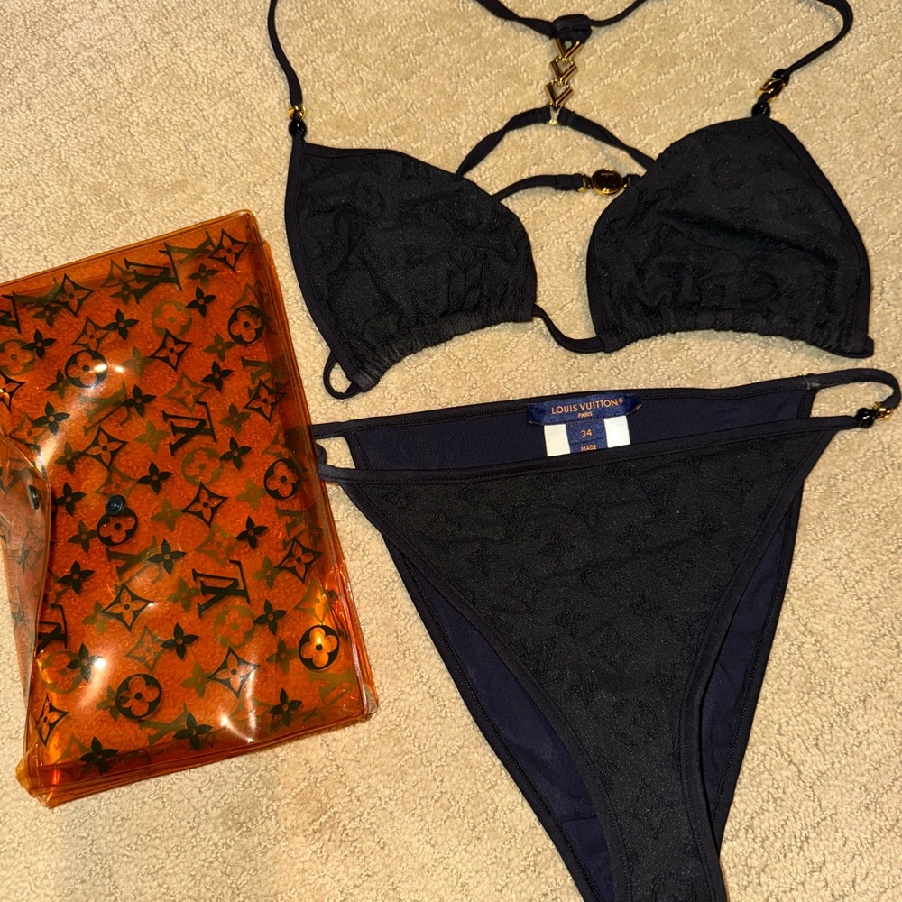 Louis Vuitton Black Triangle Bikini Swimwear